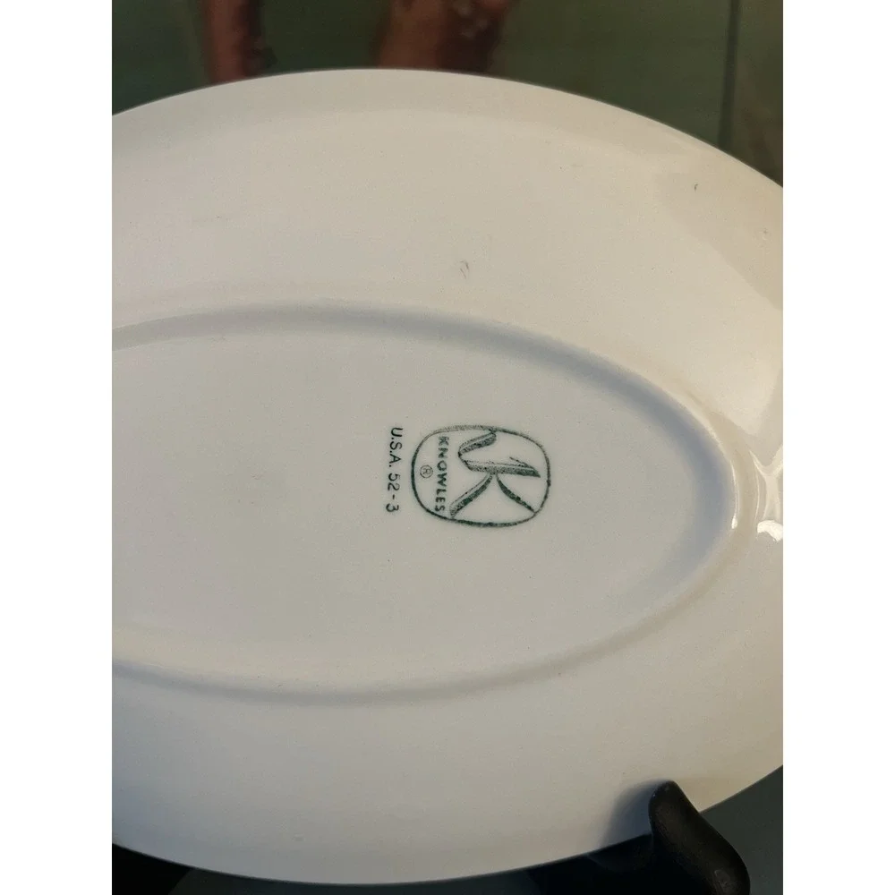 Vintage Edwin M Knowles Oval Platter Colonial House Cottagecore Grandmillennial